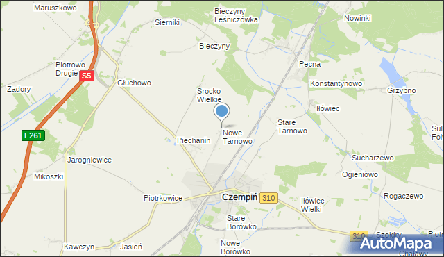 mapa Nowe Tarnowo, Nowe Tarnowo na mapie Targeo